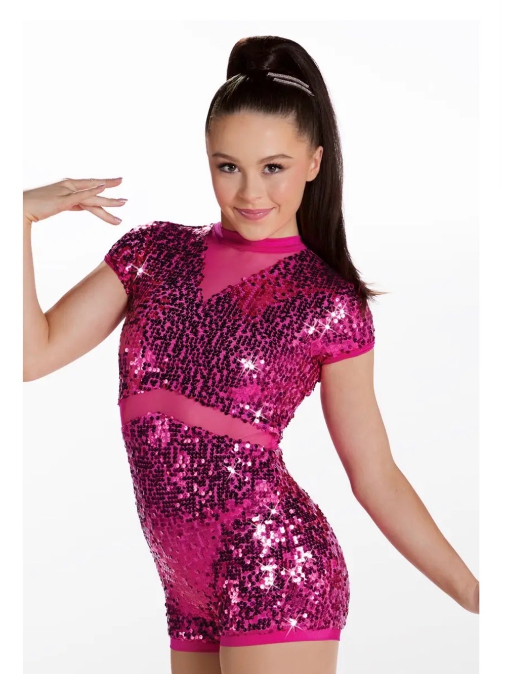Weissman Hot Pink Sequin Dance Costume